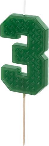 Actual product image Partydeco Candle number 3 - Bricks (1 pcs.)