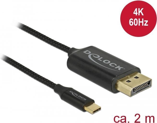 Produktbild Delock DisplayPort — USB Typ C (2 m, DisplayPort, USB Typ C, 1.2)