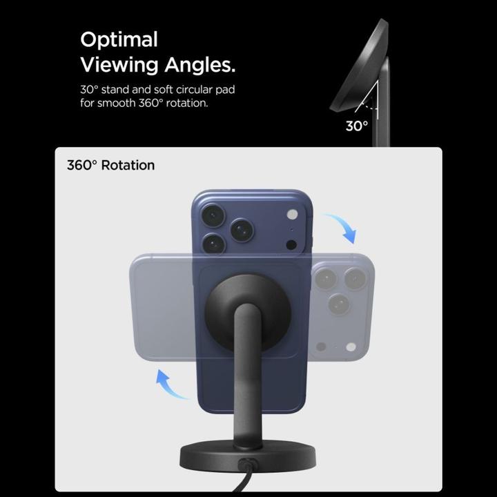 Image du produit Spigen - Wireless Charger Essential EF151MS (ACH10441) - MagSafe, Fast Charge, 15W - Black (15 W)