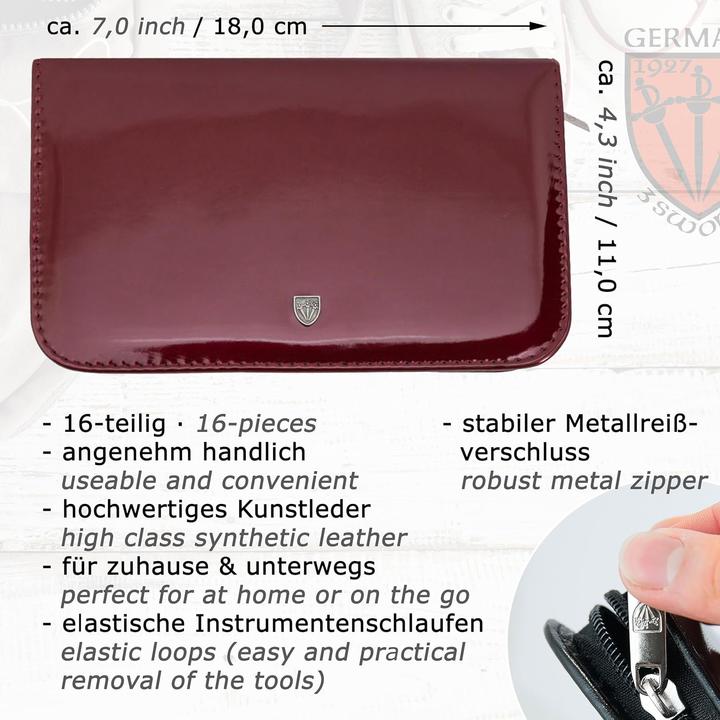 Image du produit Kellermann Set de manucure Cinisello 16 pcs, bordeaux/laque