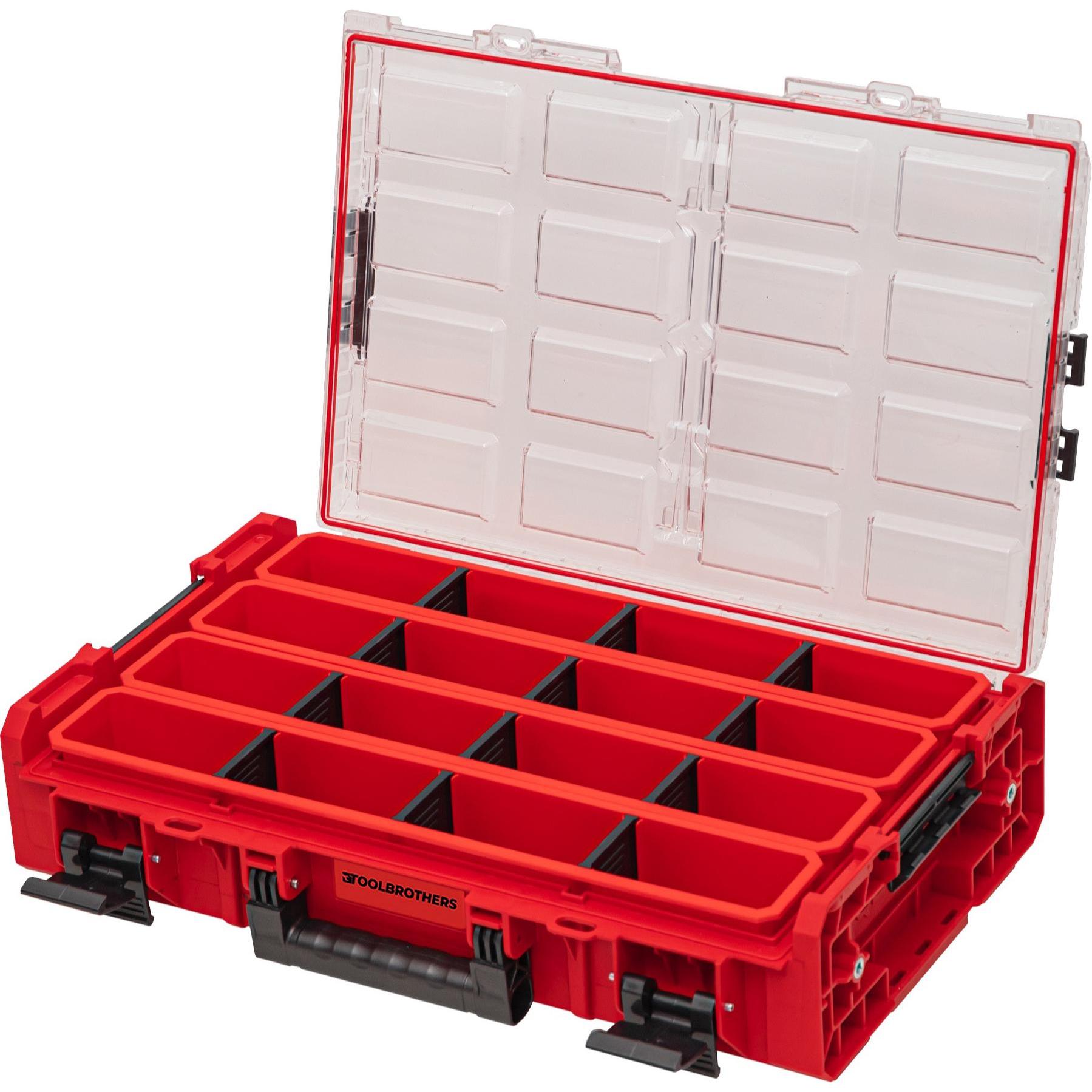 Tool Brothers, Sortimentskasten, Toolbrothers RHINO ONE Organiser XL 2.0 Long Bin RED ULTRA HD Custom stapelbar 582 x 38...