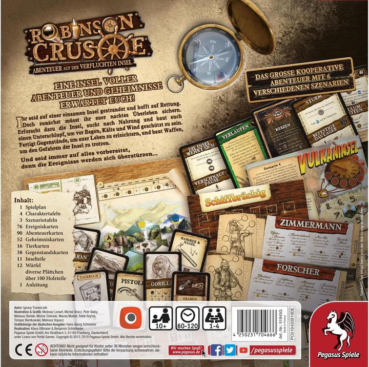 Produktbild Pegasus Robinson Crusoe - Abenteuer auf der Verfluchten Insel (Deutsch, 1 - 4 Spieler)