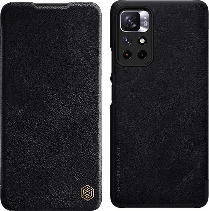 Actual product image Nillkin Qin Leather Case - Xiaomi POCO M4 Pro 5G / Note 11T 5G / 11S 5G - Black (Xiaomi 12S Ultra)