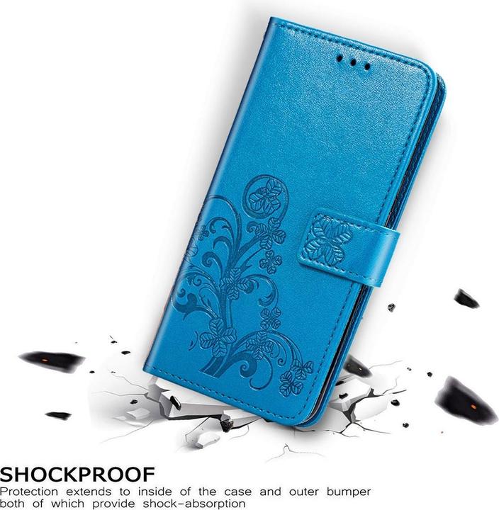 Actual product image König Design Case Mobile Protection for Samsung Galaxy S21 Case Flip Cover Pocket Cases Blue New (Samsung Galaxy S21+)