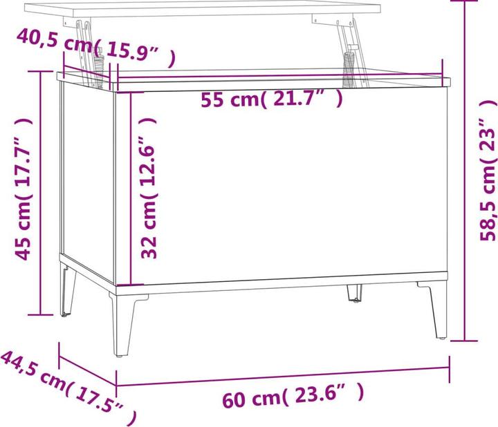 Image du produit vidaXL Couchtisch (44.50 x 60 x 45 cm)