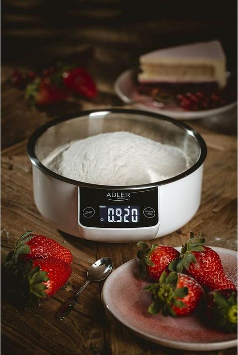 Actual product image Adler AD 3166 Kitchen Scale Stainless Steel Worktop Oval Electronic Kitchen Scale