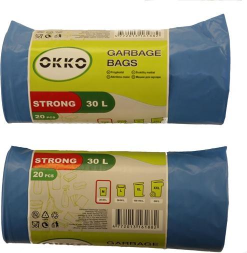 Actual product image Okko Trash Bag Strong Blue 30l 20pcs (20x, 30 l)