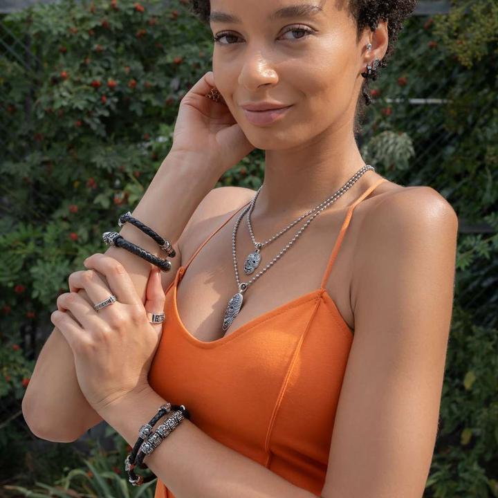 Immagine prodotto Bijouteria Bracciale (20 cm, Cuoio, Acciaio inossidabile)