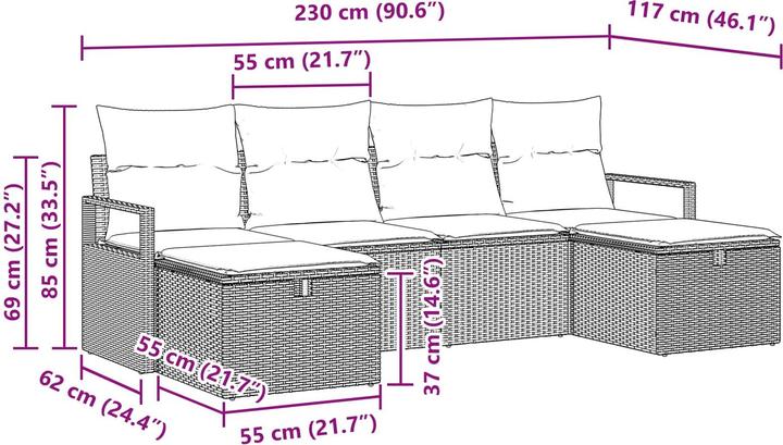 Produktbild vidaXL Gartensofa-set