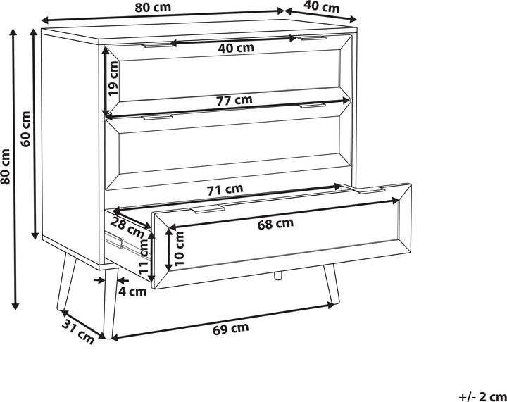 Image du produit Beliani Opoco (80 x 40 x 80 cm)