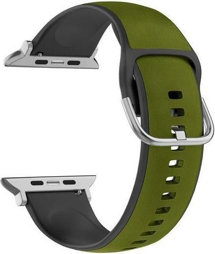 Beline pasek Apple Watch Silico Leather 42/44/45/49mm zielono-czarny /green-black box (Leather, Silicone)