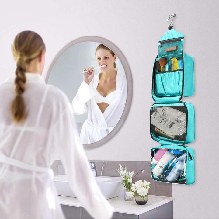 Produktbild Only-Bags.Store Kulturbeutel zum Aufhängen, Kosmetiktasche Kulturbeutel, grosser Kulturbeutel mit 360° drehbaren