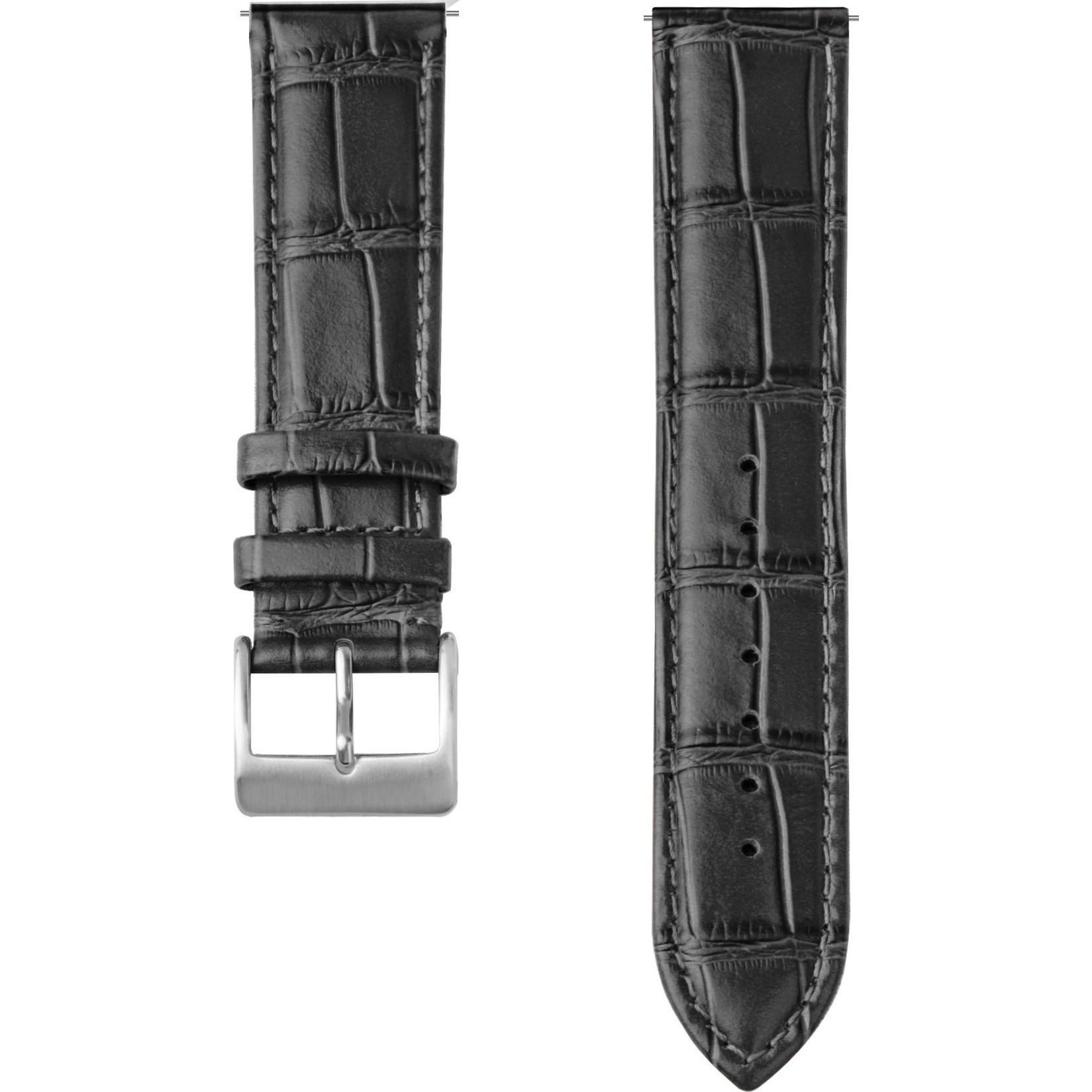 Strap-it Lederarmband (22 mm, Leder), Uhrenarmband, Schwarz