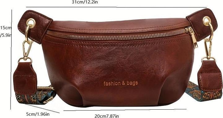 Produktbild Only-Bags.Store Einfarbige Vintage-Brusttasche, Retro-Umhängetasche, lässige Damen-Hüfttasche und Gürteltasche