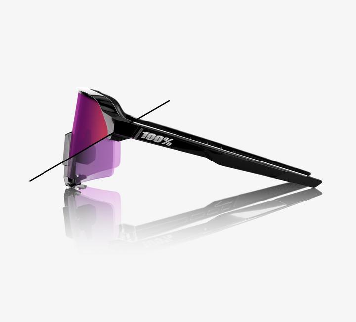 Immagine prodotto 100% S3 Gloss Black - Purple Flash Mirror Photochromic Lens (Nero, Nero lucido, Specchio Flash Viola Fotocromatico)
