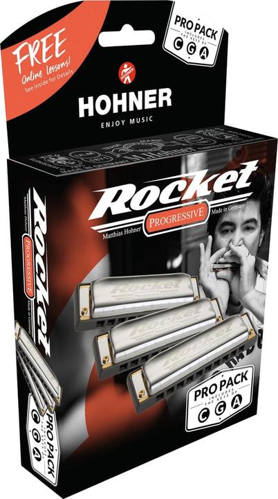 Image du produit Hohner Rocket C/G/A ProPack set van 3 diatonic mondharmonica&aposs (Harmonica, Diatonique)