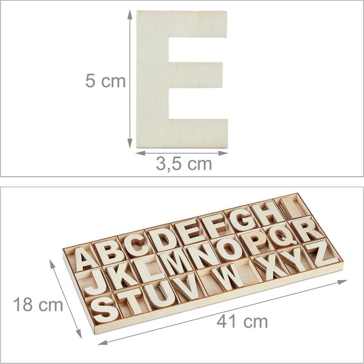 Image du produit Relaxdays 208pcs Lettres en bois