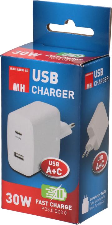 Produktbild Max Hauri USB Charger USB A/C 30W (30 W, 2 Ports)