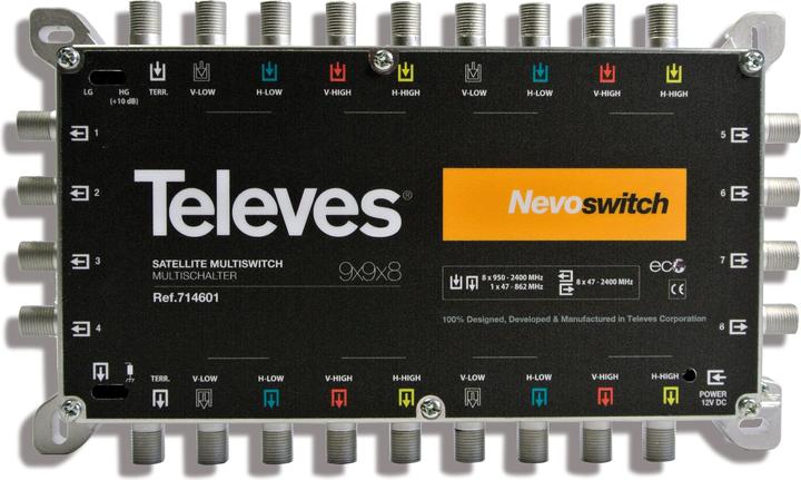 Actual product image Televes Multiswitch 22.90cm (9") 8 cast NEVO cascadable o.NT MS98C (MS98C) (Multi switch)