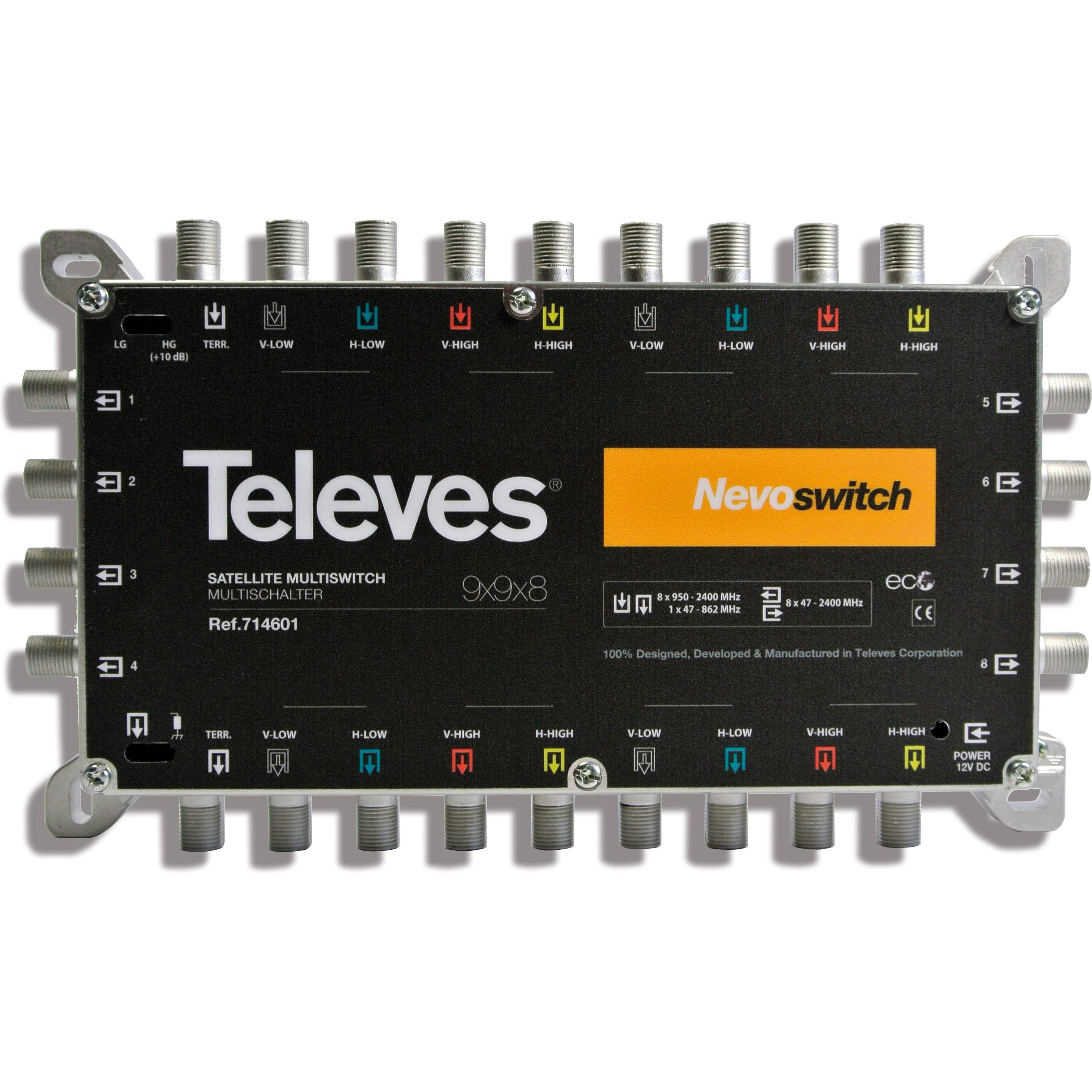 Televes Multischalter 22,90cm (9") 8 Guss NEVO kaskadierb.o.NT MS98C (MS98C) (Multischalter), SAT Zubehör