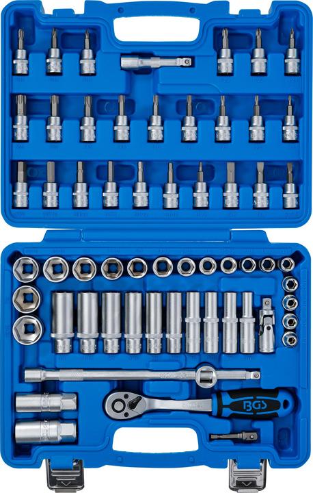 Actual product image BGS Socket Set 10 mm (3/8") Drive Inch Sizes 61 pcs. (15/16", 5/16")