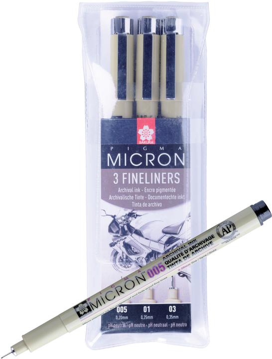 Sakura Pigma Micron (Schwarz, 3 x)