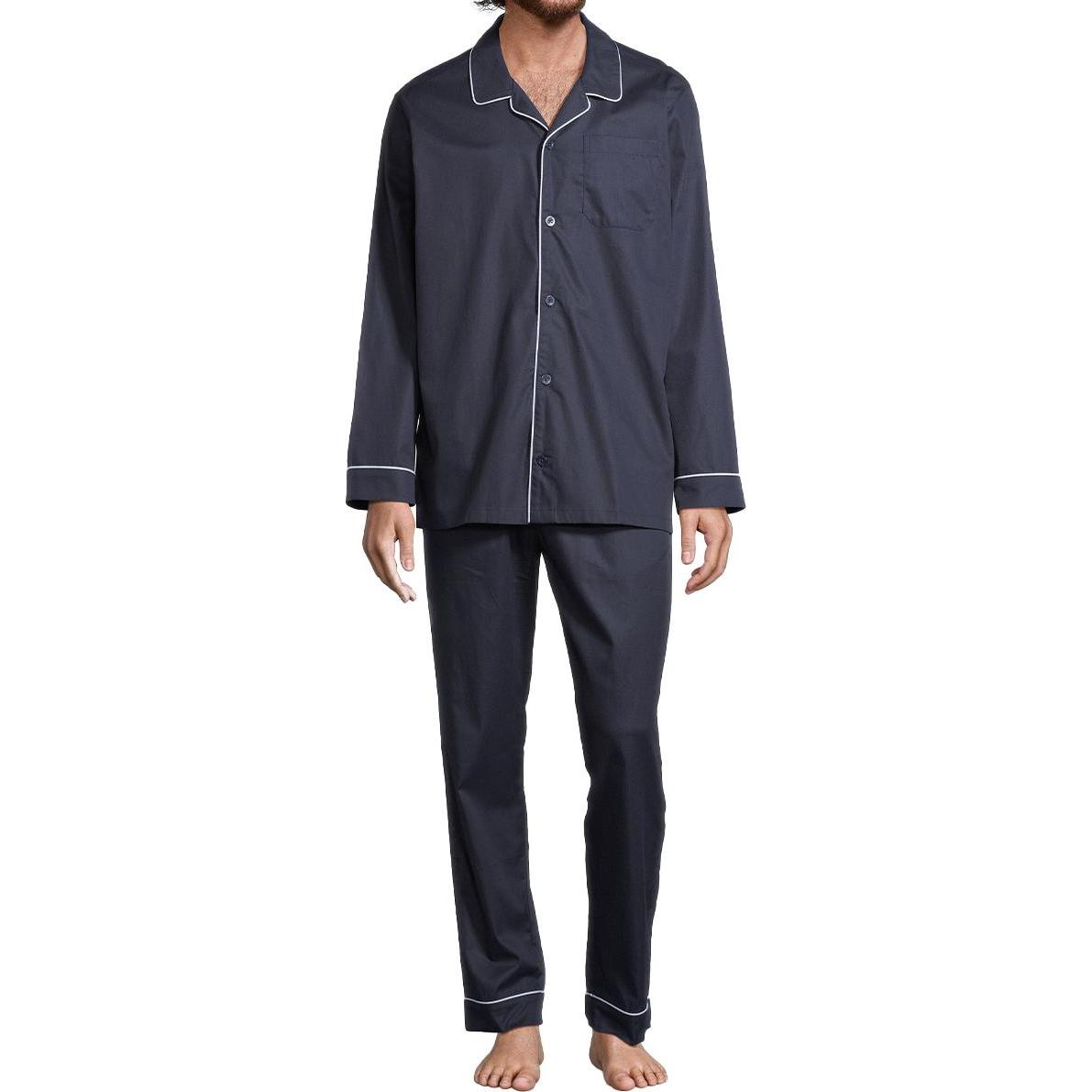 Seidensticker, Herren, Pyjama, Web Pyjama, Blau, (50)