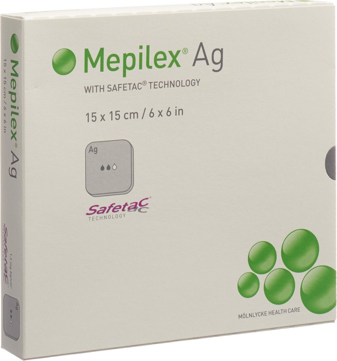 Actual product image Mepilex Ag Schaumverband Safetac 15x15cm Silikon (5 x)