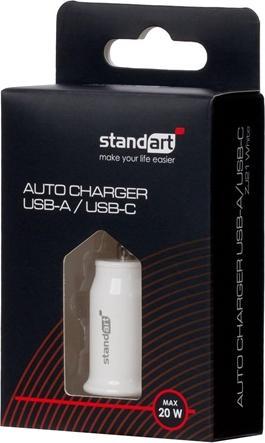 Standart AUTO CHARGER USB C A 20W GT-ZJ21 WHITE