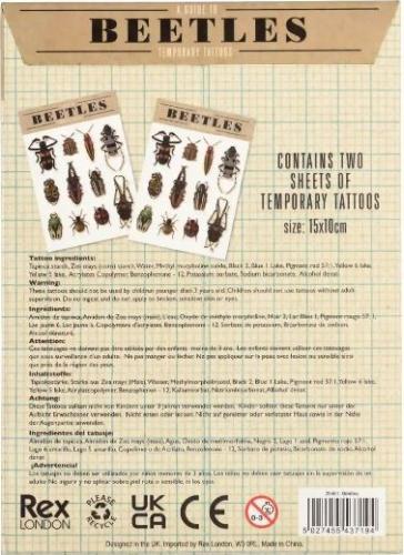 Actual product image Rex London Temporary Tattoos Beetles