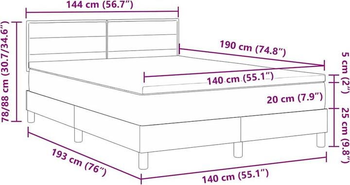 Produktbild vidaXL Bettmatratze (140 x 190 cm)