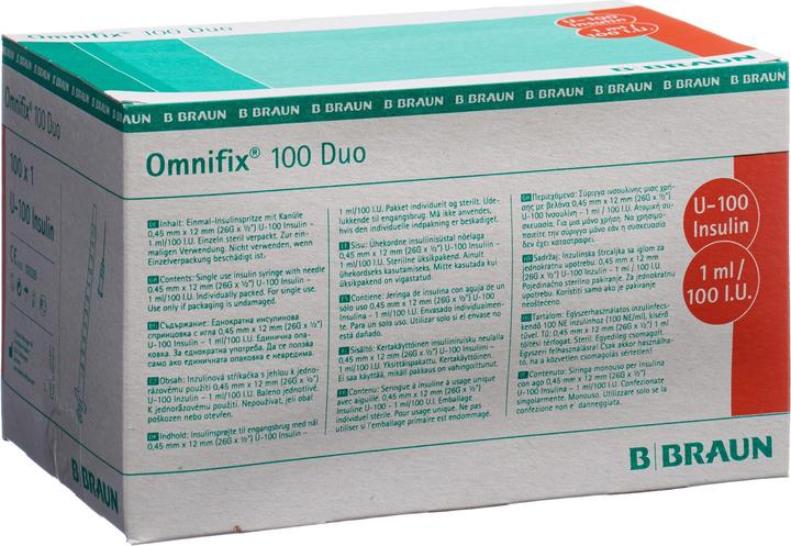 Actual product image B.Braun Omnifix duo with cannula G26 (Insulin injections)