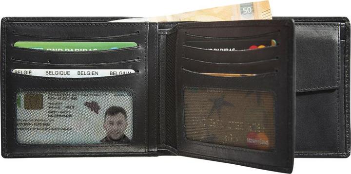 Image du produit Maverick Urban Classic porte-dollar cuir RFID avec porte-cartes amovible - noir