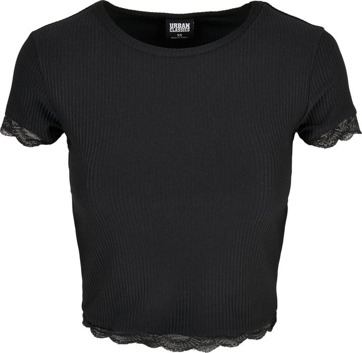 Produktbild Urban Classics Ladies Cropped Lace Hem Tee (XXL)