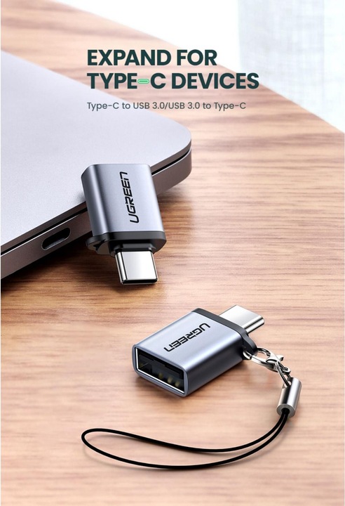 Actual product image Ugreen USB-C 3.1 to USB-A 3.0 Jack Adapter (USB Type C, USB-A)