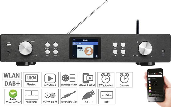 Produktbild VR-Radio Digitaler WLAN-HiFi-Tuner (FM, DAB+, Internetradio, WLAN)