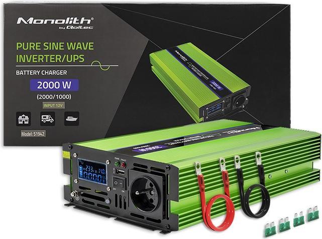 Actual product image Qoltec Pure Sine Wave Inverter Monolith