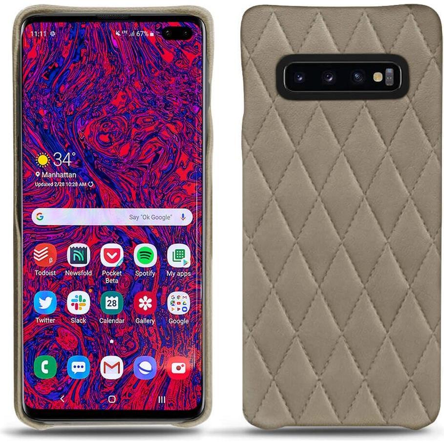 Noreve Lederschutzhülle (Samsung Galaxy S10 5G), Smartphone Hülle, Beige