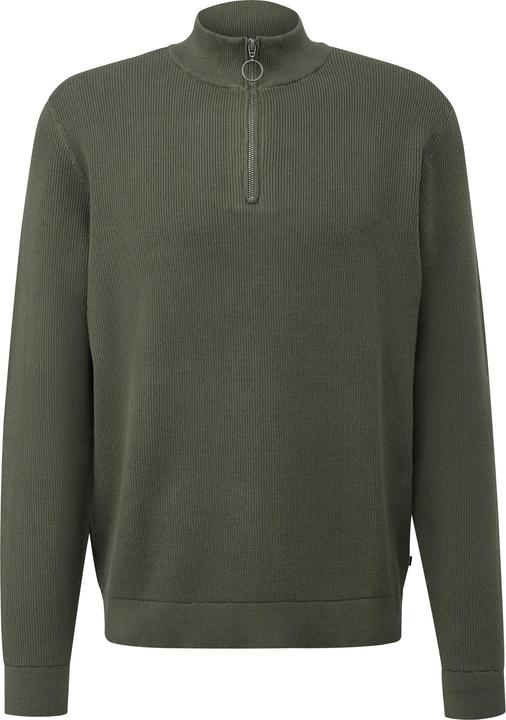 Produktbild s.Oliver Strickpullover Troyer mit feiner Rippstruktur aus Baumwollmix (M)