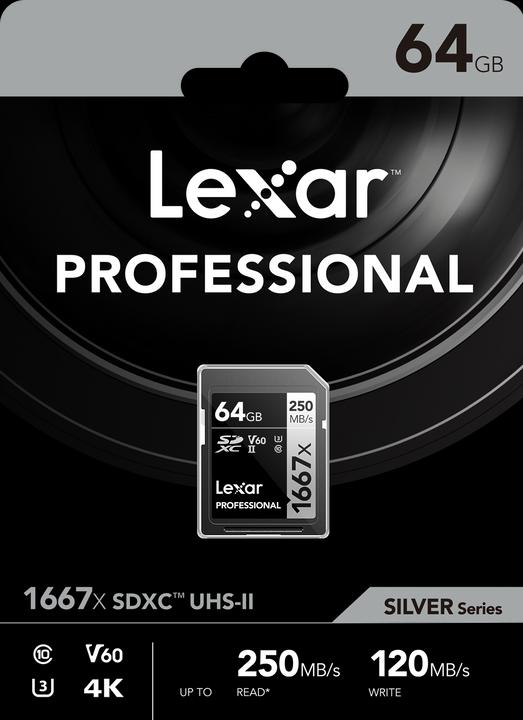 Produktbild Lexar Professional 1667x (64 GB, SDXC, U3, UHS-II)