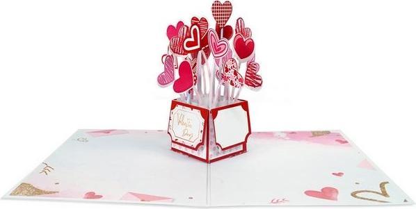 Produktbild MU Classic Pop-Up Valentinstags Glückwunschkarte - Herzen (1 Stk.)