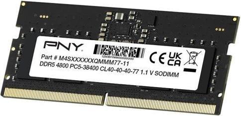 Actual product image PNY Speicher 16GB DDR5 4800 SO-DIMM MN16GSD54800-SB (1 x 16GB, 4800 MHz, DDR5 RAM, SO-DIMM)