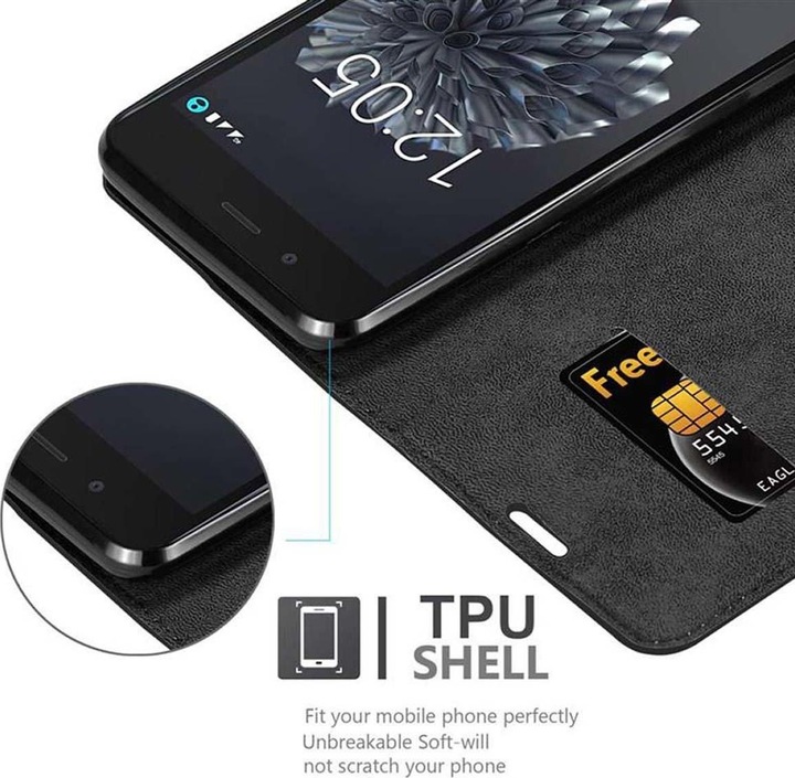 Actual product image Cadorabo Book Invisible Magnet Cover (BQ Aquaris X5 Plus)