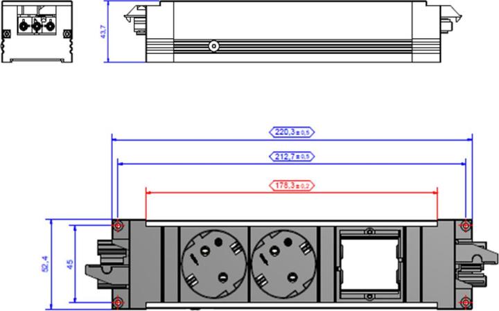 Produktbild Bachmann STEP ALU 2x Schutzkontakt 1x ABD (2 x, GST18)