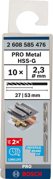 Produktbild Bosch Professional Zubehör PRO Metal HSS-G Spiralbohrer, 2,3 x 27 x 53 mm (2.3 mm)