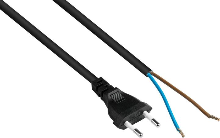 Produktbild Kabelmeister Euro-Netzkabel Euro-Stecker Typ C an abisolierte Enden, schwarz, 0,75 mmÂ², 1,5 m (1.50 m)