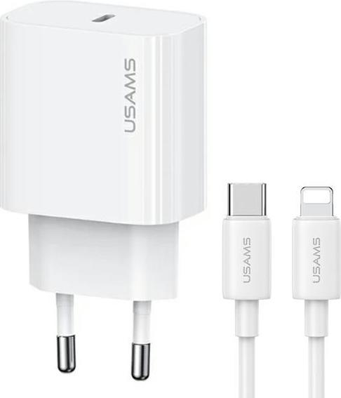 Image du produit Usams Ład. siec. 1xUSB-C T65 PD20W PD Fast Charging US-CC226 + câble USB-C/Lightning US-SJ712 30W bi (20 W, 1 portion)
