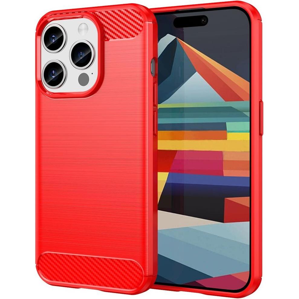 König Design Hülle Handy Schutz für Apple iPhone 15 Pro Case Cover Tasche Etuis Carbon Bumper (Apple iPhone 15 Pro), Sma...