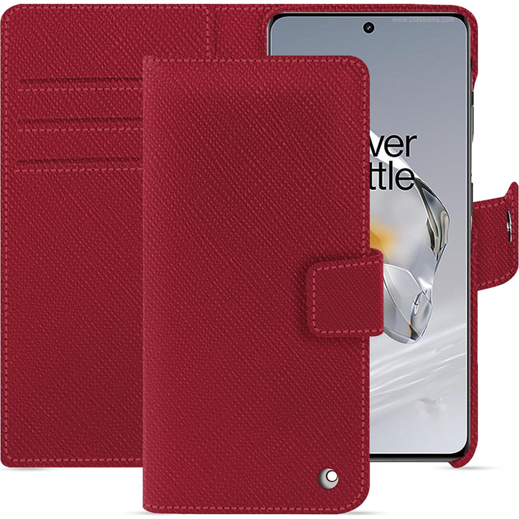 Noreve Lederschutzhülle Oneplus 12 (OnePlus 12), Smartphone Hülle, Rot