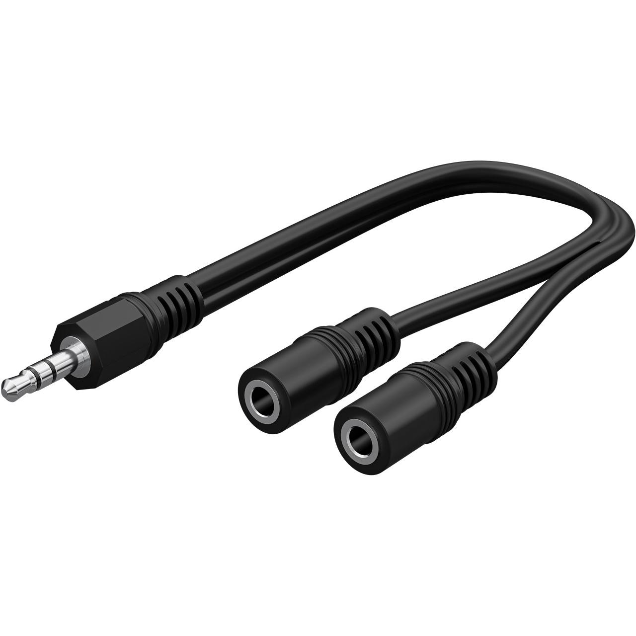 gb 3.5 mm Audio Adapter (Audio Splitter), Audio Adapter, Schwarz